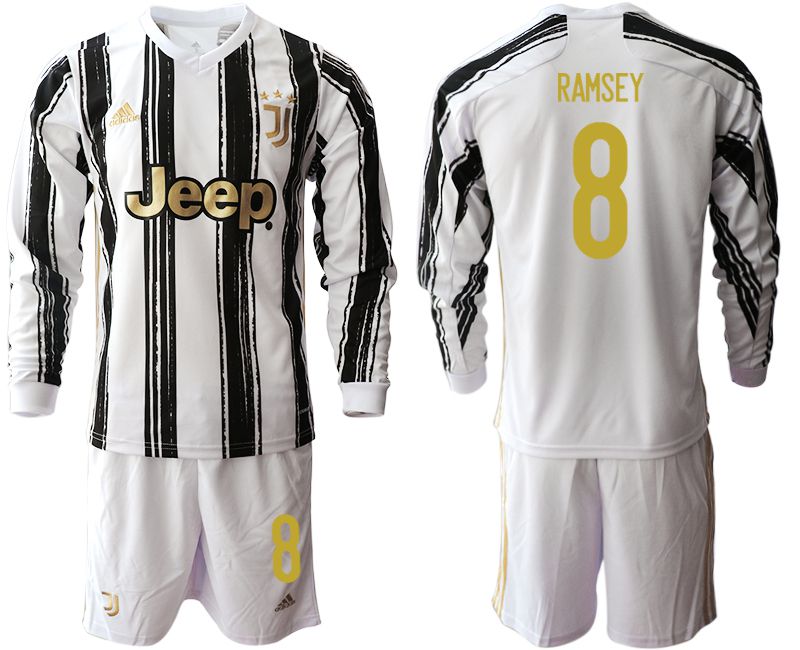 Men 2020-2021 club Juventus home long sleeves #8 white Soccer Jerseys